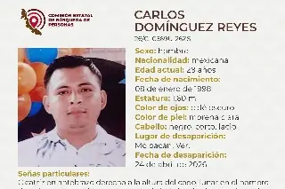 Piden apoyo para localizar a joven desaparecido al sur de Veracruz 