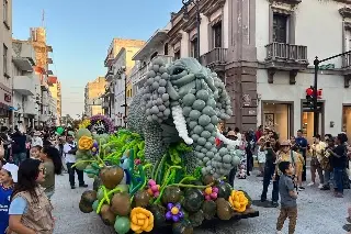 Hasta 9 mil globos utilizan para un elefante de globoflexia en Veracruz