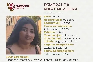 Joven mujer desaparece al sur de Veracruz; aquí sus características