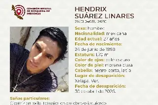Pien apoyo para localizar a joven desaparecido en Xalapa, Veracruz 