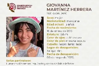 Piden apoyo para localizar a menor de edad desaparecida en Xalapa, Veracruz 