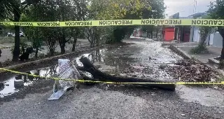 Cierran la vialidad por mega fuga de agua en colonia de Veracruz 