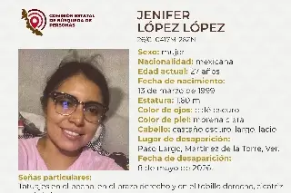 Piden apoyo para localizar a joven mujer desaparecida al norte de Veracruz 