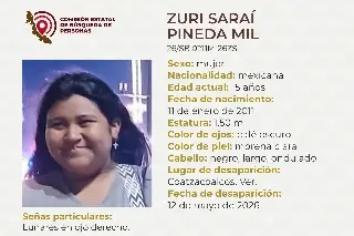 Menor de edad desaparece al sur de Veracruz; aquí sus características 