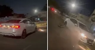 Conductor se estampa contra camellón en fraccionamiento al norte de Veracruz