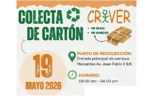Realizan colecta de cartón a beneficio del Criver