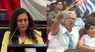 Cubanos irrumpen en participación de diputada en Congreso de Veracruz