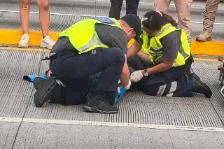 Atropella a perrito y derrapa en su moto en Boca del Río