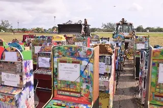 Destruyen más de 120 kilos de droga y 95 máquinas tragamonedas en Veracruz