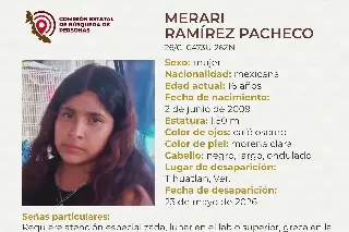 Piden apoyo para localizar a menor de edad desaparecida al norte de Veracruz 