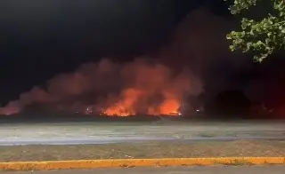 Se incendia pastizal en Puente Moreno 