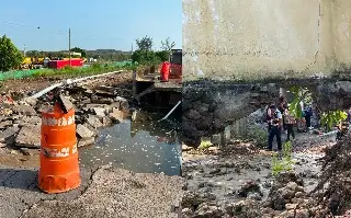 Autoridades atienden socavón en Río Medio y daños en escuela de Las Brisas, esto explican 