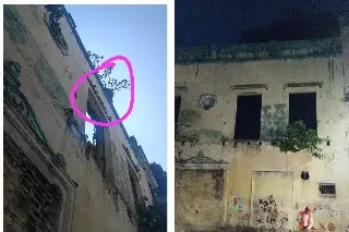 Maceta a punto de caer sobre parada de camiones en Veracruz… y esto pasó