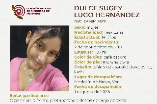Desaparece menor de edad en Medellín de Bravo, Veracruz; aquí sus características