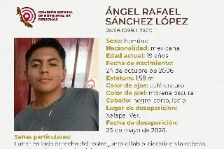 Piden apoyo para localizar a joven desaparecido en Xalapa, Veracruz