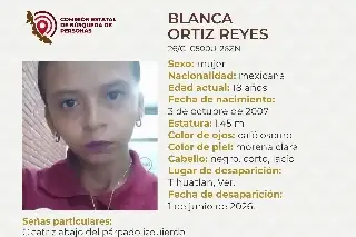 Ella es Blanca, tiene 18 años y desapareció al norte de Veracruz 