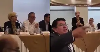 Protestan contra Jenaro Villamil durante evento del 'Día de la Libertad de Prensa' en Xalapa
