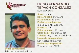 Desaparece joven al sur de Veracruz; estas son sus características 