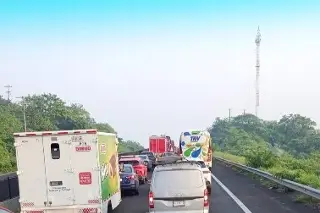 Accidente causa cierre vial en autopista Veracruz-Cardel ¿A qué altura?