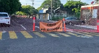 Cierre vial en calles en la colonia centro de Veracruz 