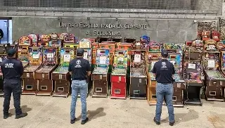 Aseguran máquinas tragamonedas colocadas por grupos delictivos en Veracruz