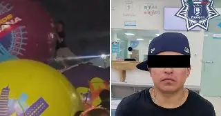 Detienen a hombre que destrozó escultura de balón durante festejos en Zapopan, Jalisco