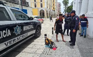 Movilización policiaca en catedral de Veracruz, esto ocurrió