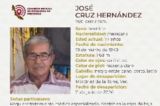 Hombre de la tercera edad desaparece al norte de Veracruz 