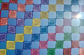 Así luce el colorido tapete que sorprende en el Centro Histórico de Veracruz