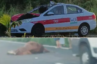 Veracruz: taxi choca contra un caballo 