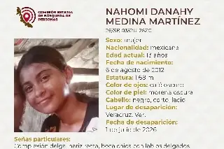 Piden apoyo para localizar a menor de edad desaparecida en el puerto de Veracruz