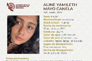 Menor de edad desaparece al sur de Veracruz; estas son sus características 
