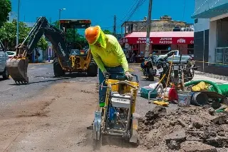 Así repararon hundimiento en colonia de Veracruz