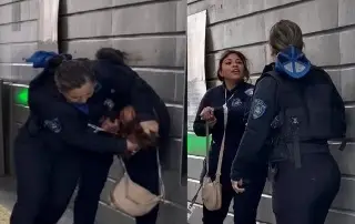 Ni porque son policías... Indignan peleando a golpes (+Video)