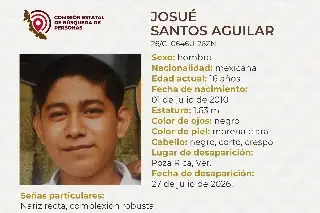 Menor de edad desaparece al norte de Veracruz; estas son sus características 