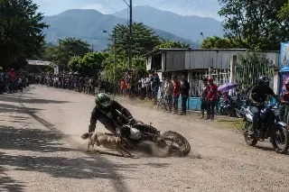 Durante arrancones, motociclista atropella a perro en Tezonapa (VIDEO)