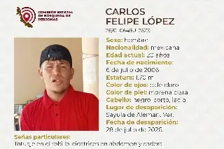 Joven desaparece al sur de Veracruz; estas son sus características 