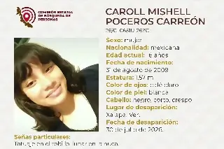 Menor de edad desaparece en Xalapa, Veracruz; estas son sus características 