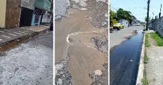 Reportan doble fuga de agua en colonia Remes de Boca del Río (VIDEO)