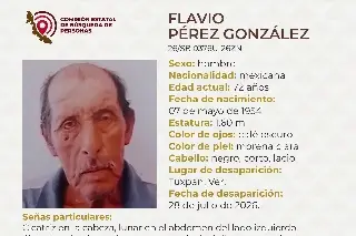 Hombre de la tercera edad desaparece al norte de Veracruz 