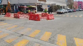 Cierre vial en el centro de Veracruz