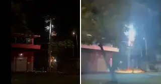 Truena transformador en la avenida Cuauhtémoc, de Veracruz