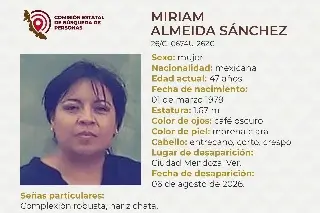 Joven mujer desaparece en Ciudad Mendoza, Veracruz; estas son sus características