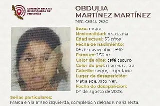 Piden apoyo para localizar a mujer en Xico, Veracruz 