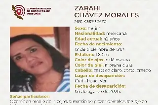 Piden apoyo para localizar a joven mujer desaparecida en Cuitláhuac, Veracruz 