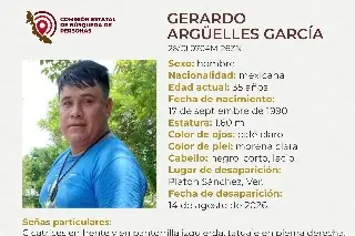 Él es Gerardo, tiene 35 años y desapareció al norte de Veracruz 