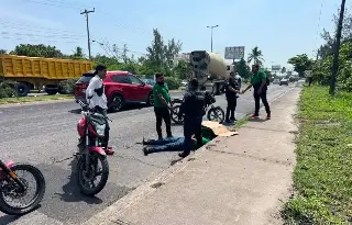 Motociclista resulta lesionado tras accidente en la Veracruz-Xalapa