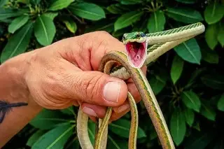 Rescatan a serpiente perico en Alvarado ¿Cuál es esa?