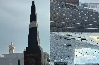 Histórico monumento de Veracruz resulta dañado tras las lluvias; esto pasó