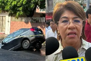 ¿Qué hay detrás del mega socavón donde cayó un auto en Veracruz? Esto dijo la alcaldesa